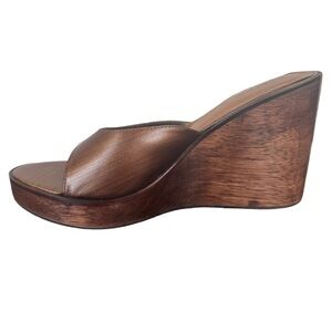 Bebe Women’s 8M Cork Wedge Sandals – Leather Upper, Made in Brazil (2001)